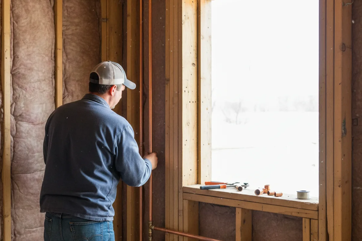 Licensed plumber running new copper supply lines in a Meyersdale home